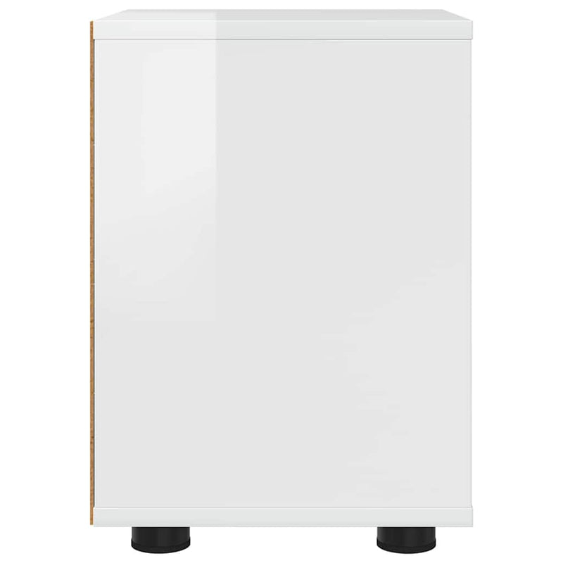 vidaXL Éjjeliszekrények 2 pcs Magas Fényű Fehér 30,5 x 30 x 43 cm