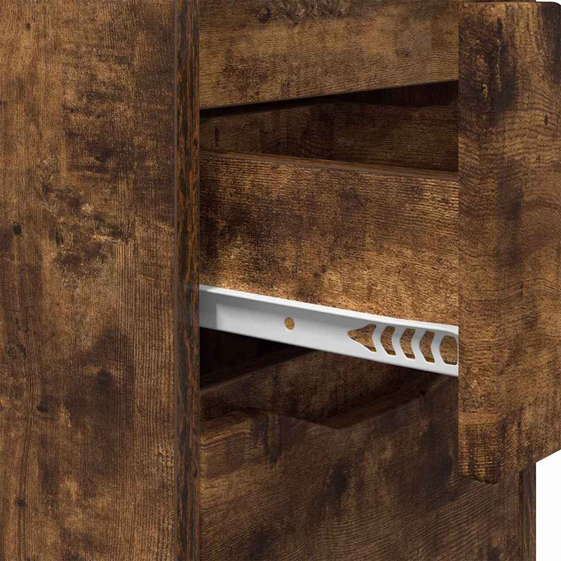 vidaXL Éjjeli asztal fiókkal Füstölt tölgy 30,5 x 30 x 43 cm Faanyag