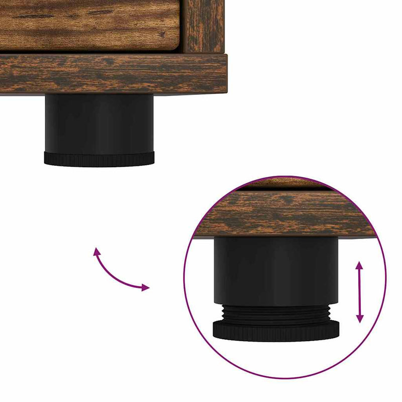 vidaXL Éjjeli asztal fiókkal Füstölt tölgy 30,5 x 30 x 43 cm Faanyag