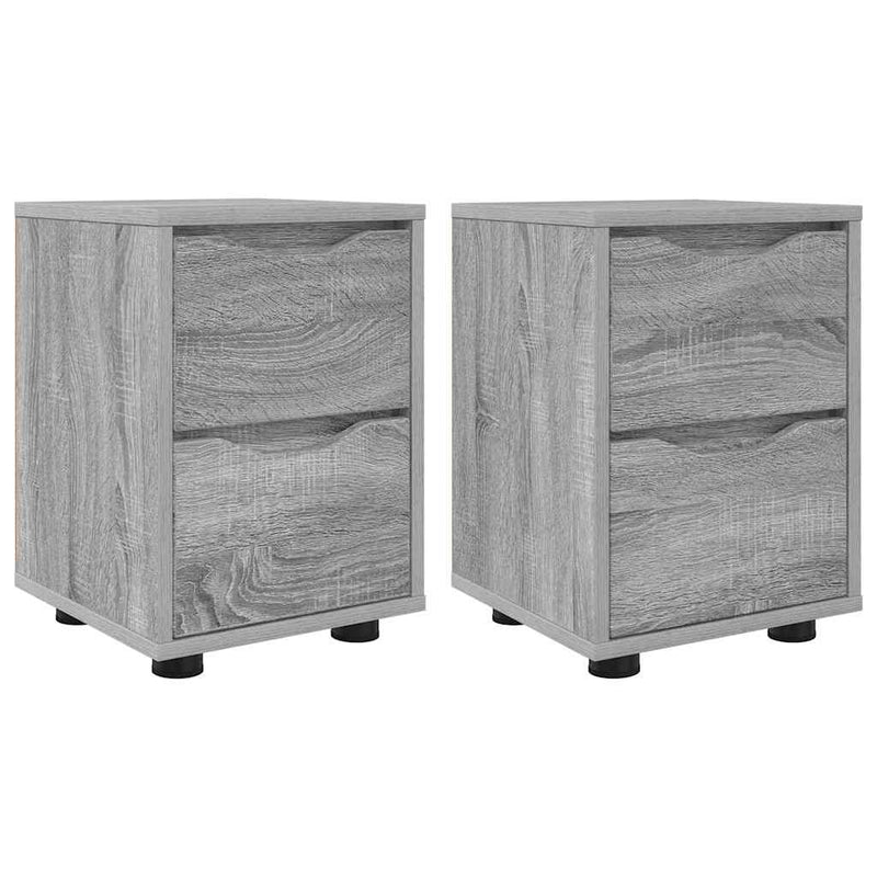 vidaXL Éjjeliszekrények 2 pcs Szürke Sonoma 30,5 x 30 x 43 cm Faanyag