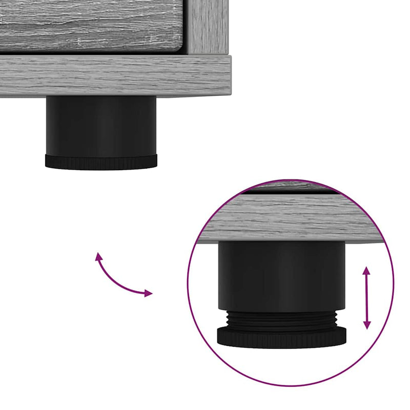 vidaXL Éjjeliszekrények 2 pcs Szürke Sonoma 30,5 x 30 x 43 cm Faanyag