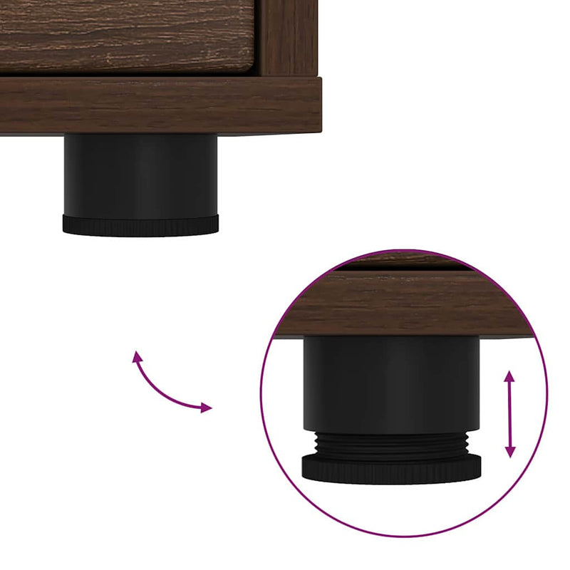 vidaXL Éjjeli asztal fiókkal Barna Tölgy 30,5 x 30 x 43 cm Faanyag