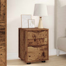 vidaXL Éjjeli asztal fiókkal Öreg fa 30,5 x 30 x 43 cm Faanyag