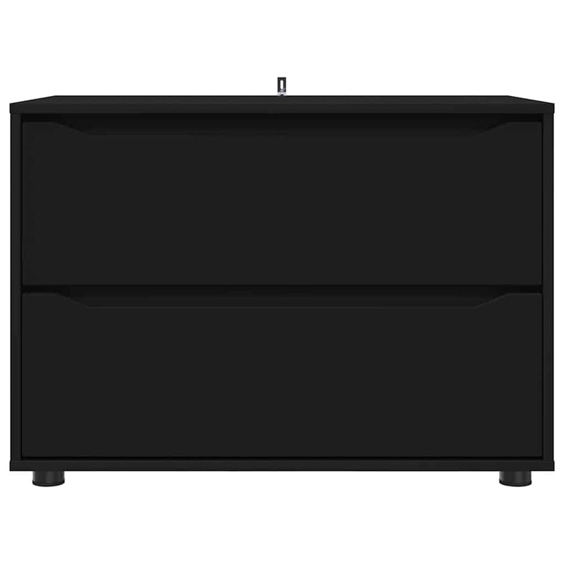 vidaXL Tárolószekrény Fekete 80 x 48 x 57 cm Faanyag