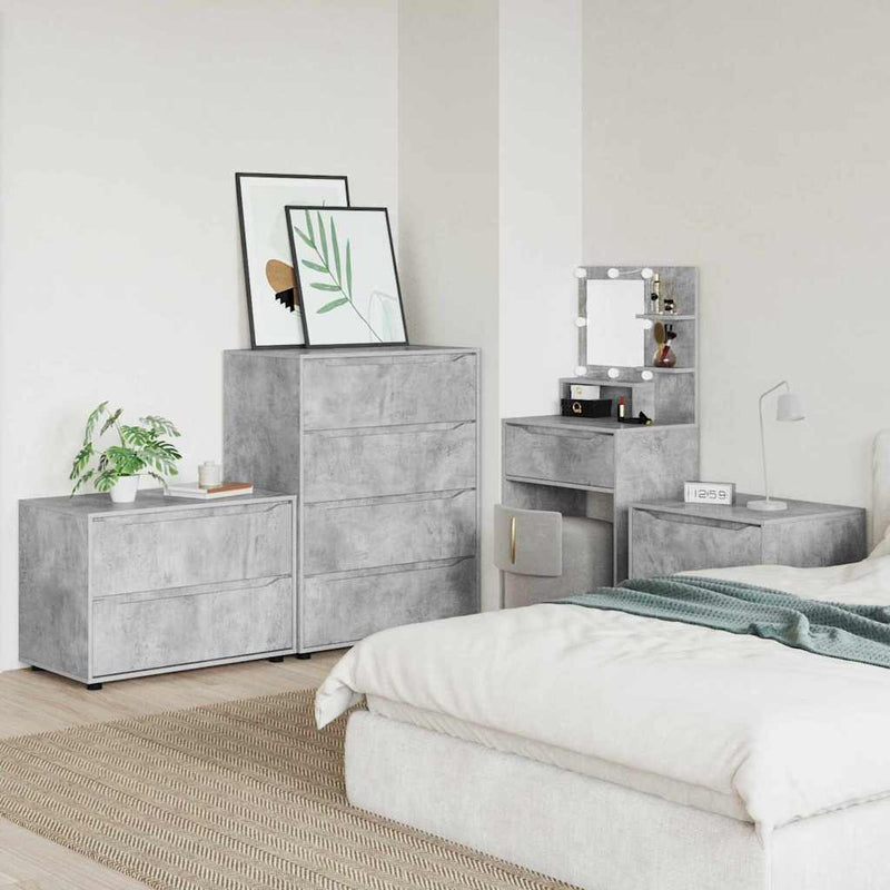 vidaXL Tárolószekrény Beton Szürke 80 x 48 x 57 cm Faanyag