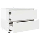 vidaXL Tárolószekrény Magas Fényű Fehér 80 x 48 x 57 cm Faanyag