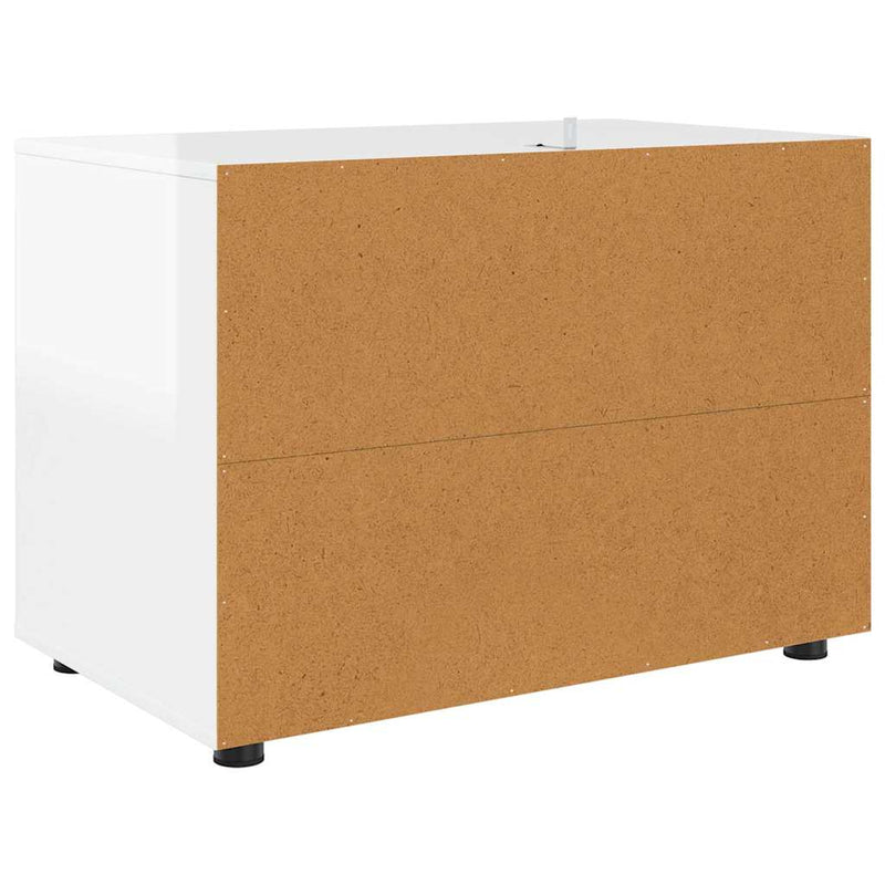 vidaXL Tárolószekrény Magas Fényű Fehér 80 x 48 x 57 cm Faanyag