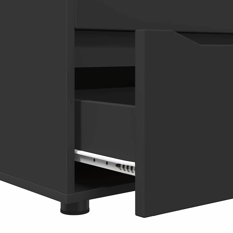 vidaXL Tárolószekrény Fekete 60 x 48 x 57 cm Faanyag