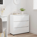 vidaXL Tárolószekrény Magas Fényű Fehér 80 x 31 x 81 cm Faanyag