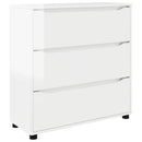 vidaXL Tárolószekrény Magas Fényű Fehér 80 x 31 x 81 cm Faanyag