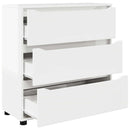 vidaXL Tárolószekrény Magas Fényű Fehér 80 x 31 x 81 cm Faanyag