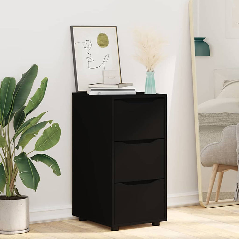 vidaXL Tárolószekrény Fekete 40 x 48 x 81 cm Faanyag