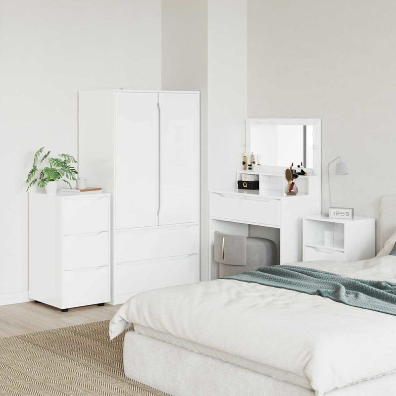 vidaXL Tárolószekrény Magas Fényű Fehér 40 x 48 x 81 cm Faanyag