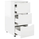 vidaXL Tárolószekrény Magas Fényű Fehér 40 x 48 x 81 cm Faanyag