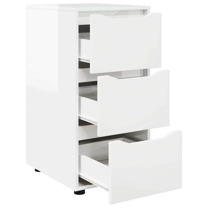 vidaXL Tárolószekrény Magas Fényű Fehér 40 x 48 x 81 cm Faanyag