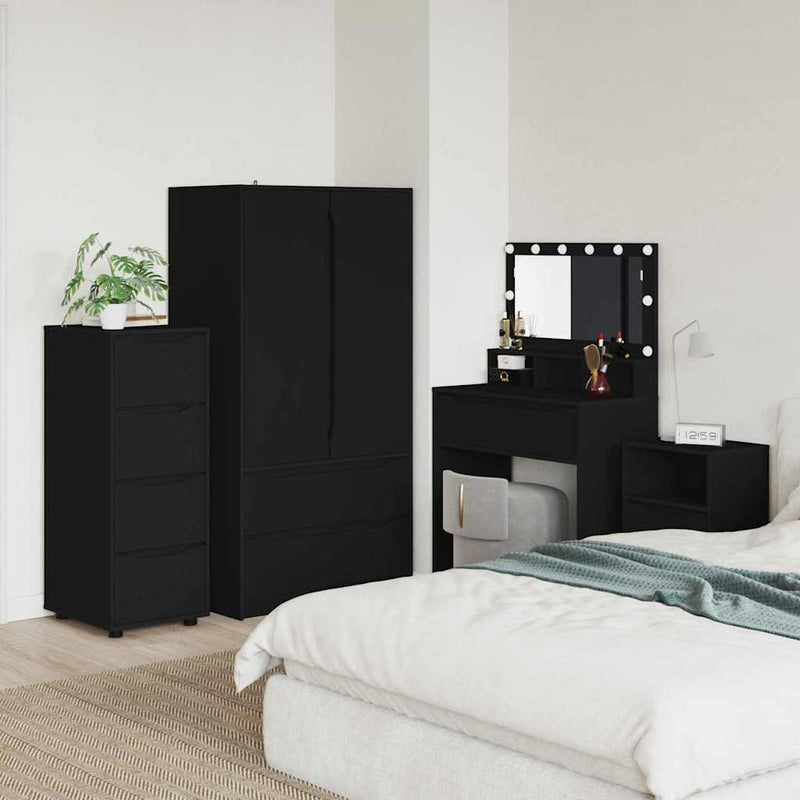 vidaXL Tárolószekrény Fekete 40 x 48 x 105 cm Faanyag