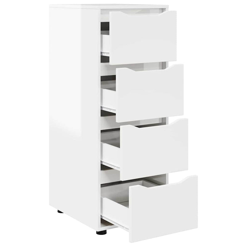 vidaXL Tárolószekrény Magas Fényű Fehér 40 x 48 x 105 cm Faanyag