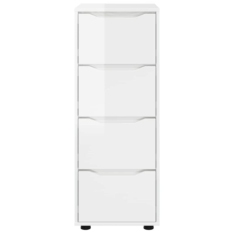 vidaXL Tárolószekrény Magas Fényű Fehér 40 x 48 x 105 cm Faanyag