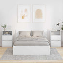 vidaXL Éjjeliszekrények fiókkal 2 pcs Fehér 40 x 30 x 467 cm Faanyag