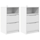 vidaXL Éjjeliszekrények fiókkal 2 pcs Fehér 40 x 30 x 467 cm Faanyag
