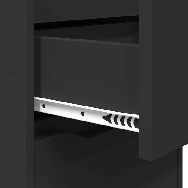 vidaXL Éjjeliszekrények fiókkal 2 pcs Fekete 40 x 30 x 467 cm Faanyag