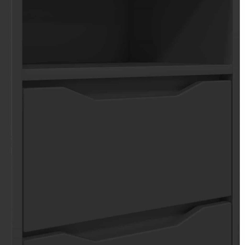 vidaXL Éjjeliszekrények fiókkal 2 pcs Fekete 40 x 30 x 467 cm Faanyag