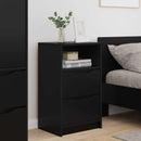 vidaXL Éjjeliszekrények fiókkal 2 pcs Fekete 40 x 30 x 467 cm Faanyag