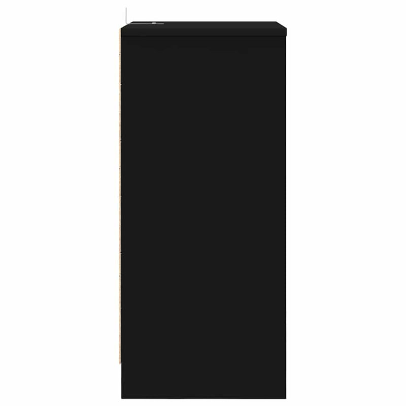 vidaXL Éjjeliszekrények fiókkal 2 pcs Fekete 40 x 30 x 467 cm Faanyag