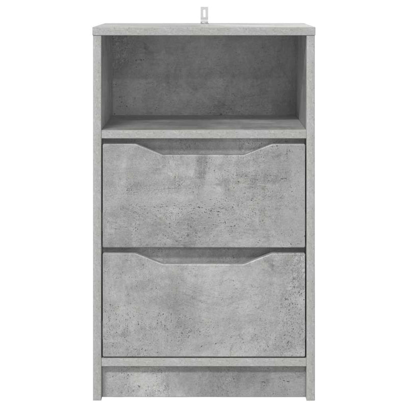 vidaXL Éjjeliszekrények 2 pcs Beton Szürke 40 x 30 x 467 cm Faanyag