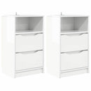vidaXL Éjjeliszekrények 2 pcs Magas Fényű Fehér 40 x 30 x 467 cm