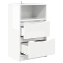 vidaXL Éjjeliszekrények 2 pcs Magas Fényű Fehér 40 x 30 x 467 cm