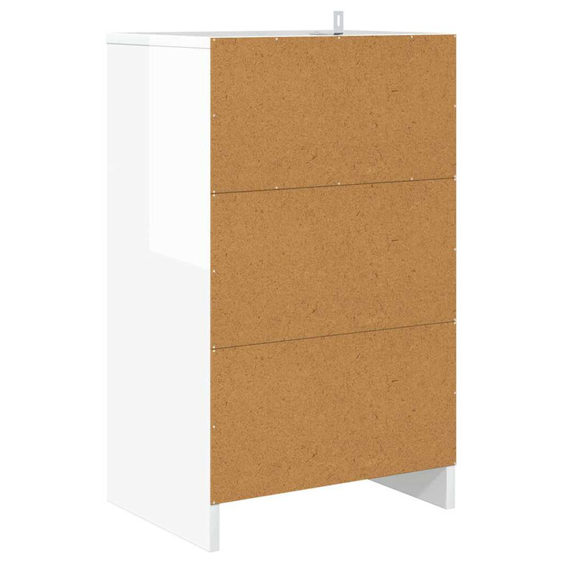 vidaXL Éjjeliszekrények 2 pcs Magas Fényű Fehér 40 x 30 x 467 cm