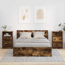 vidaXL Éjjeliszekrények 2 db Füstölt tölgy 40 x 30 x 467 cm Szerelt Fa