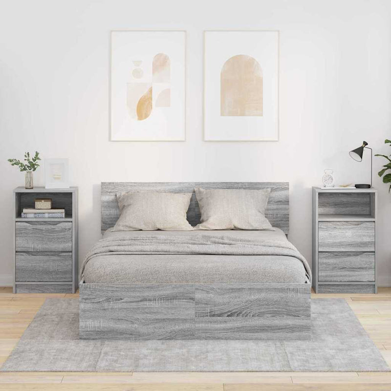 vidaXL Éjjeliszekrények 2 pcs Szürke Sonoma 40 x 30 x 467 cm Faanyag
