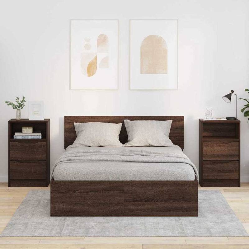 vidaXL Éjjeliszekrények 2 pcs Barna Tölgy 40 x 30 x 467 cm Faanyag