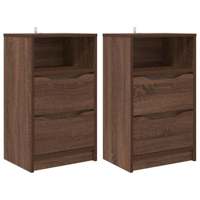 vidaXL Éjjeliszekrények 2 pcs Barna Tölgy 40 x 30 x 467 cm Faanyag