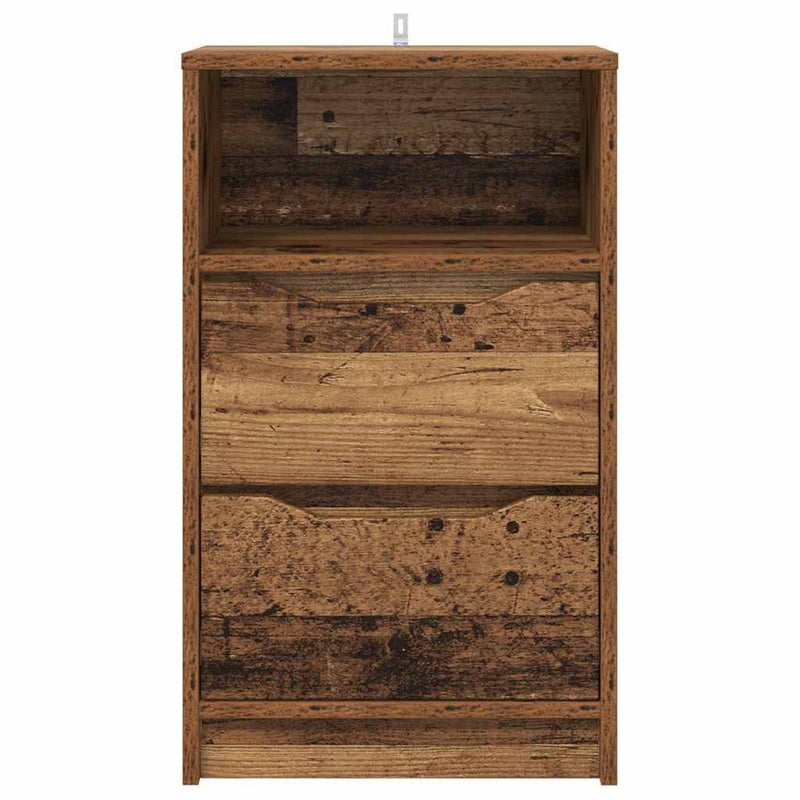 vidaXL Éjjeliszekrények fiókkal 2 pcs Öreg fa 40 x 30 x 467 cm Faanyag