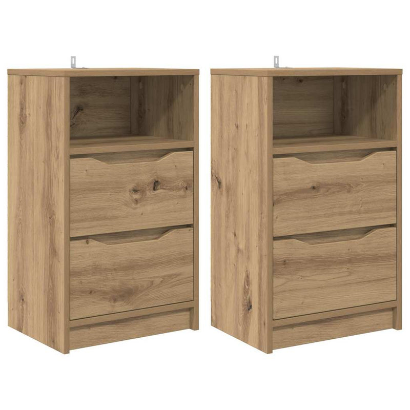 vidaXL Éjjeliszekrények 2 pcs Artisan tölgy 40 x 30 x 467 cm Faanyag
