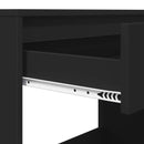 vidaXL Asztal fiókkal tárolóval Fekete 100 x 50 x 78 cm Mérnöki fa