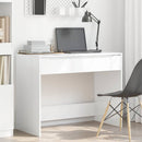 vidaXL Asztal fiókkal Magasfényű Fehér 100 x 50 x 78 cm Mérnöki fa