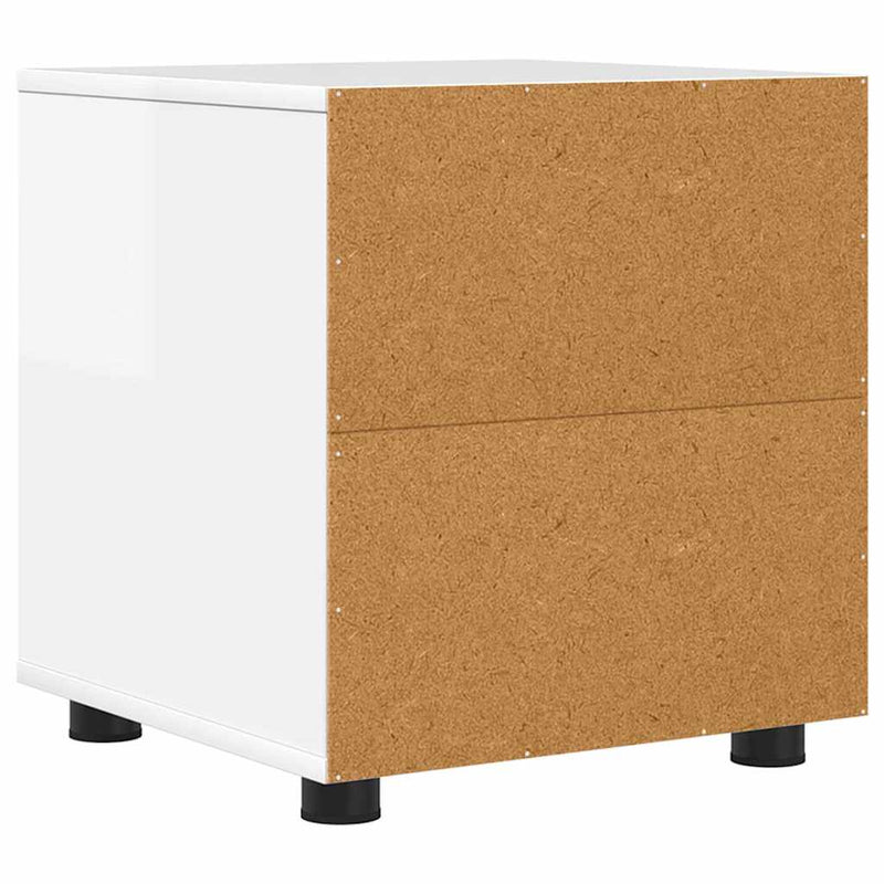 vidaXL Fürdőszoba Székény Magas Fényű Fehér 40,5 x 40 x 44 cm Faanyag