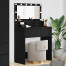 vidaXL Hálószobai Öltözködő Asztalok Fekete 80 x 39,6 x 135 cm Faanyag