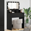 vidaXL Hálószobai Öltözködő Asztalok Fekete 80 x 39,6 x 135 cm Faanyag
