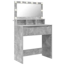 vidaXL Hálószobai Öltözködő Asztalok Beton Szürke 80 x 39,6 x 135 cm