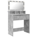 vidaXL Hálószobai Öltözködő Asztalok Beton Szürke 80 x 39,6 x 135 cm