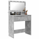 vidaXL Hálószobai Öltözködő Asztalok Beton Szürke 80 x 39,6 x 135 cm