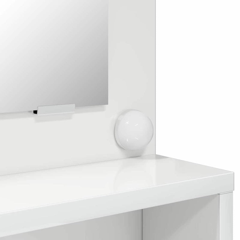 vidaXL Hálószobai Öltözködő Asztalok fiókkal Magas Fényű Fehér