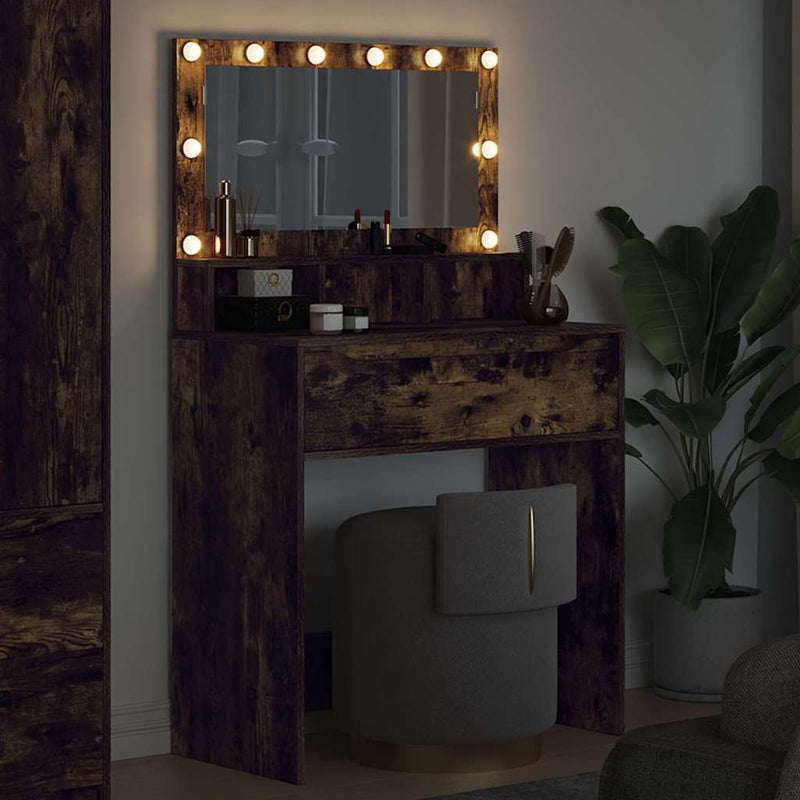 vidaXL Hálószobai Öltözködő Asztalok Füstölt tölgy 80 x 39,6 x 135 cm