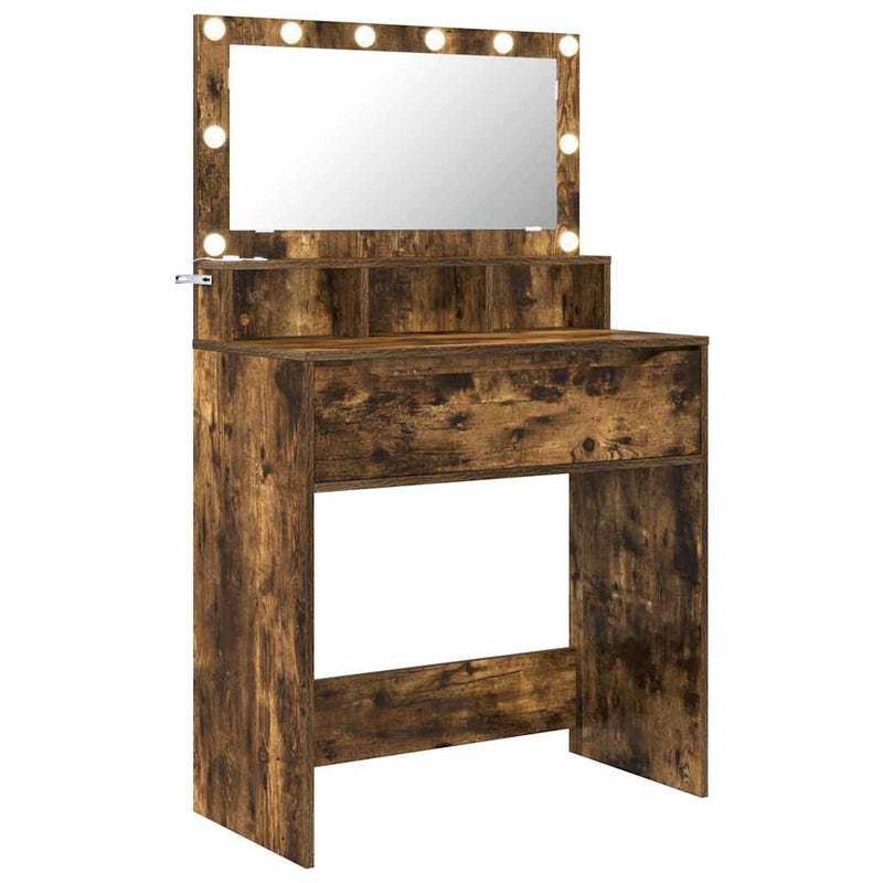 vidaXL Hálószobai Öltözködő Asztalok Füstölt tölgy 80 x 39,6 x 135 cm