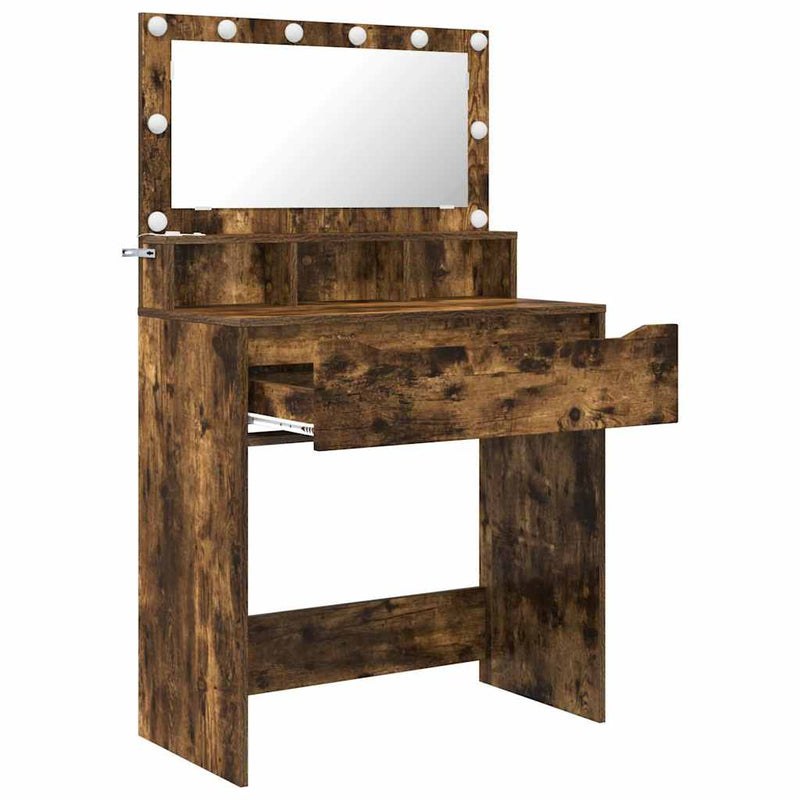 vidaXL Hálószobai Öltözködő Asztalok Füstölt tölgy 80 x 39,6 x 135 cm